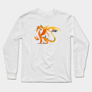 Majestic Yellow Dragon with Enormous Wings Long Sleeve T-Shirt